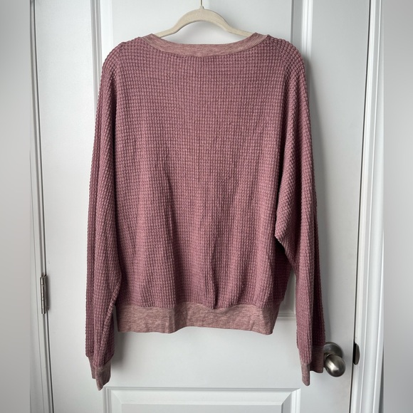 waffle knit button up top - Picture 4 of 6